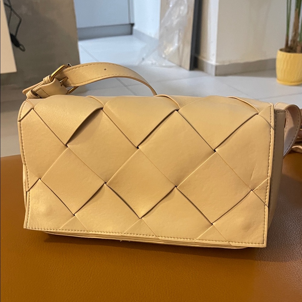 Rachel Zoe Tan Woven Crossbody Bag